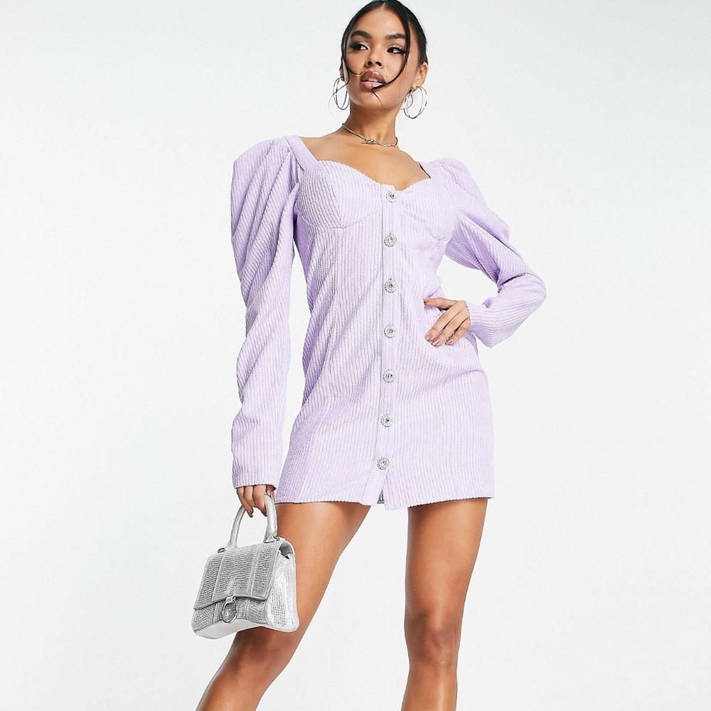 ASOS Lilac cord mini dress